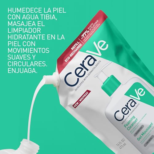 CeraVe Gel Limpiador Espumoso y Recarga, 946ml — Limpia en profundidad el rostro y el cuerpo sin resecar y ayuda a mantener la hidratación con niacinamida, ácido hialurónico y 3 ceramidas esenciales. - imagen 6