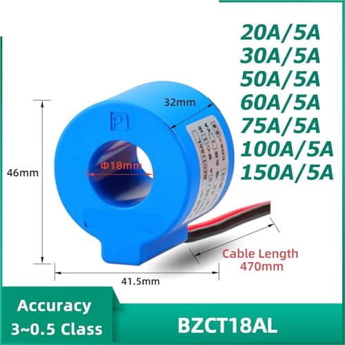 Transformateur de courant BZCT18AL 30A-5A pour mesure précise de courant AC