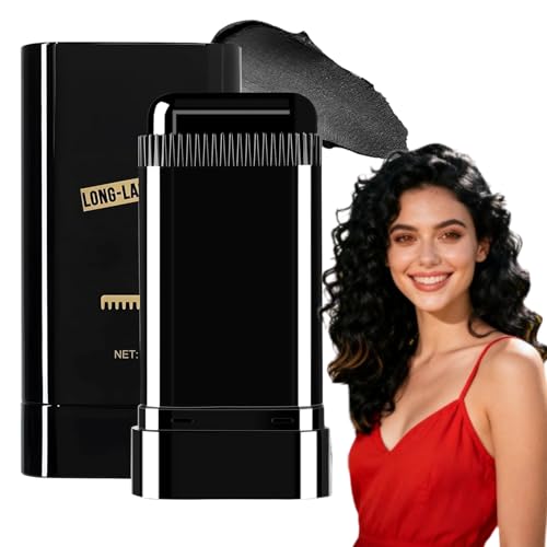 Image of 2 in 1 Instant Hair Color Stick, Waterproof and Sweat Proof Hair Dye Stick, Portable 3 Color Touch-Up Hair Sticks With Comb for Women & Men (BLACK STICK)