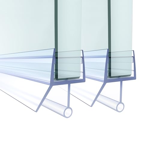 FCSOTSPS Shower Door Bottom Seal 2 PCS 1/2 X 36 Shower Door Sweep for 1/2 Inch Glass Frameless Glass Door Seal Strip to Seal 12mm Gap - Stop Shower Leaks and Create a Water Barrier