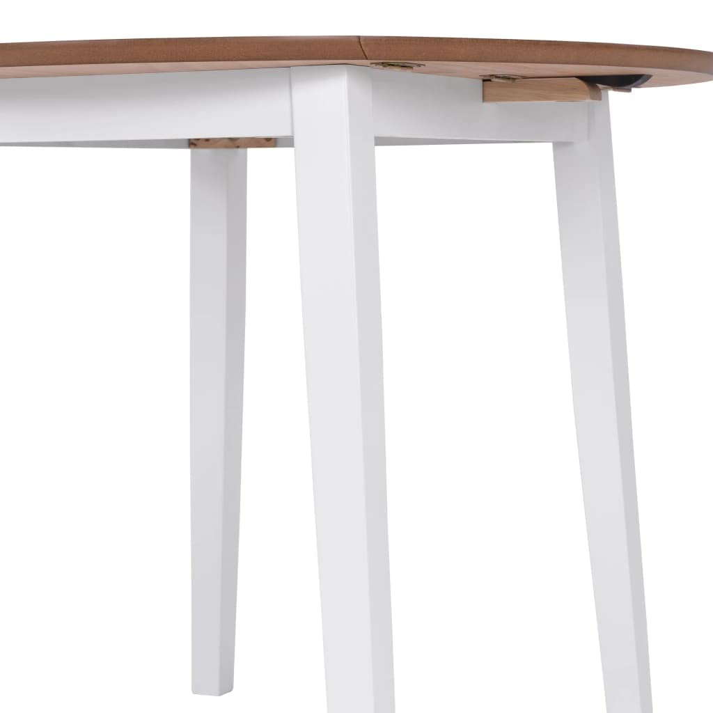Tavolo da Pranzo Allungabile Rotondo in MDF e Legno 90x75cm