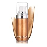 Liquid Highlight Illuminator, SuperThinker Body Highlighter Makeup Smooth Shimmer Glow Liquid Foundation for Face & Body (#3 Bronze Gold)