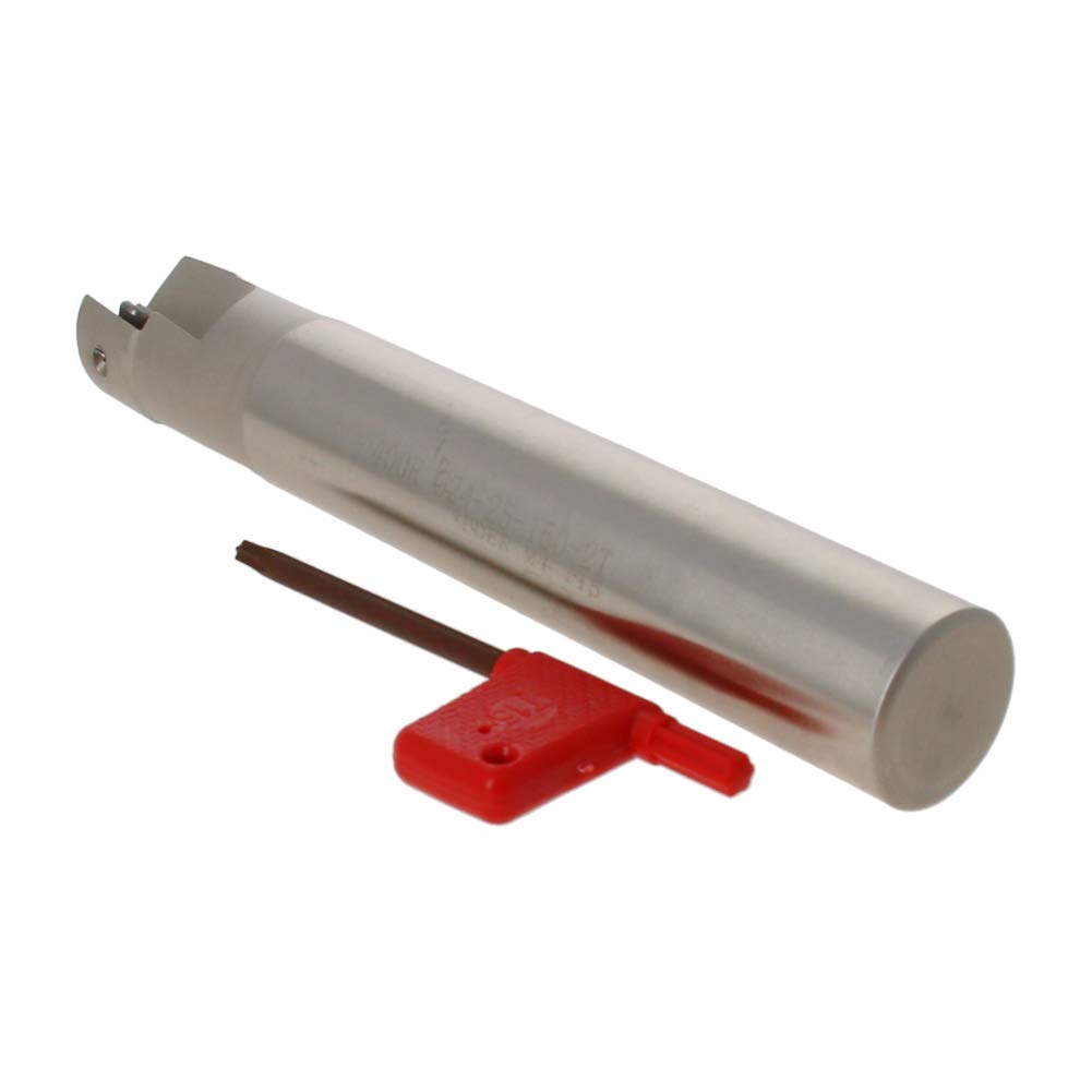 Auniwaig Indexable Right Angle End Mill Holder 2 Flutes BAP 300R C20-20-150 Milling Cutter Arbor for APMT1135PDER Carbon Steel Inserts Machining Steel Parts With T8 1pcs