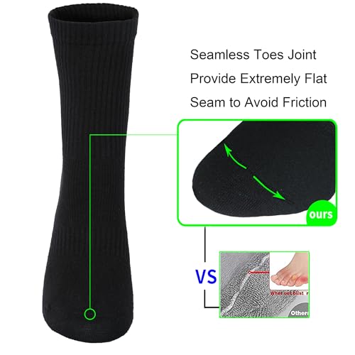 Image of Womens Anti Odor Blister Proof Seamless Cotton Moisture Wicking Sports Ankle /Crew Dress Socks,Size 6-10