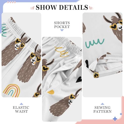 Funny Llamas Alpacas Hand Drawn Boys Pants for Kids Jogger Pants with Pockets S-XL4