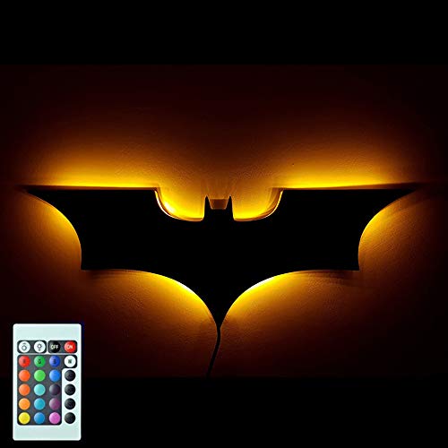 HHCC Applique Murale à LED avec télécommande Batman lumière de Nuit colorée à Projection pour Chambre à Coucher KTV Couloir arrière Plan,USB