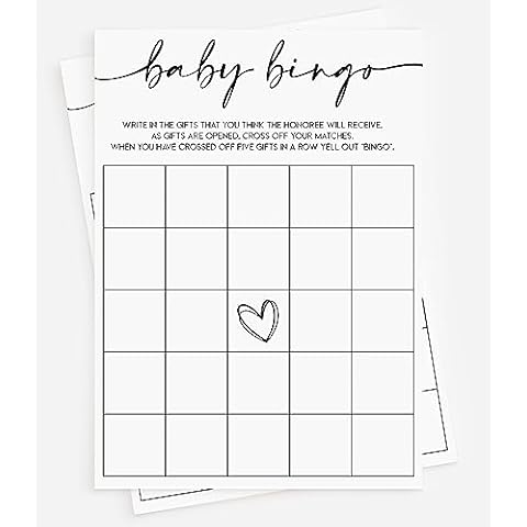 All Ewired Up 50 Baby Shower Bingo (50-Cards) Fun Baby Shower Game Activity, Gift, Gender Neutral Boy or Girl, Minimalist Cover