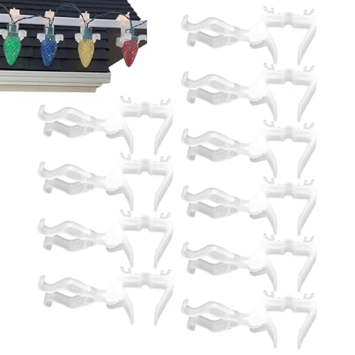 Mihauuke クリスマスライト用溝クリップ | 10個入りホリデーロープライトクリップ - 屋根瓦軒天井サイディングフェンスパティオデッキ木用耐久クリップ