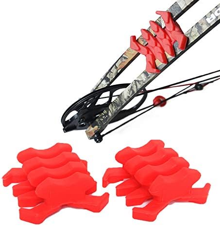 Xilang 2 Pcs Compound Bow Stabilizer Split Limb Damping Rubber Archery Bow Limbs Vibration Damper Dampener Crab Shaped Shock-Absorbing Sliencer for Hunting Traing Accessories (Red)