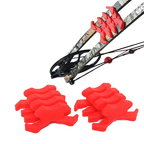 Xilang 2 Pcs Compound Bow Stabilizer Split Limb Damping Rubber Archery Bow Limbs Vibration Damper Dampener Crab Shaped Shock-Absorbing Sliencer For Hunting Traing Accessories (Red) #TOP13