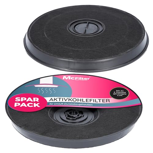 2x filtres à charbon actif Ø 230 mm, Lot de 2 pour hottes aspirantes convient à 11005728 + 11005732 + 9029793594, aussi pour Bosch, Siemens, AEG, Whirlpool,...