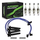 Set of 4 PCS Ignition Spark Plug Wires SOA430Q124 55004 RC-FX101 & 4 Iridium Spark Plugs Set Compatible with Subaru Outback Forester Impreza Legacy Saab 9-2X H4 2.5L 2005-2010# 671-4305 22453AA140
