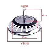 JZK® Średnica 79 mm uniwersalny filtr do zlewu kuchennego ze stali nierdzewnej filtr sitko korek korek do odpadów