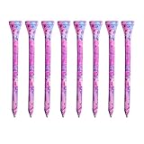 LONGHAO 8 Stück Bemalte Golftees aus Bambus 83mm, pink-lila mit leuchtenden Farben,Golf Tees Bunt,Golfzubehör für Damen,Training für Golfspieler,nachhaltig, langlebig (8, lila, 83 mm)