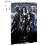 XZXZX Super Man Duschvorhang Stoff Badezimmer Vorhang Schöne Noble Badezimmer Dekoration Set mit Haken für Badezimmer, Hotel, Badewanne 48x72 Zoll