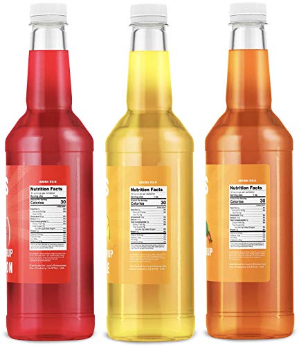 Lucy's Family Owned Shaved Ice Snow Cone Syrups - Watermelon, Pineapple, Mango - 32Oz Syrup Bottles (Pack Of 3) (Tropical Pack) #TOP1