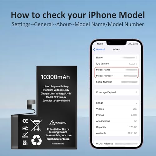 Batterie pour iPhone 12 Pro Max 10300mAh avec kit de réparation complet