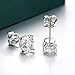 Bo.Dream Oval Cut Cubic Zirconia Stud Earrings for Women 925 Sterling Silver (Each 7x9mm/2ct, 4.0cttw/pairs)