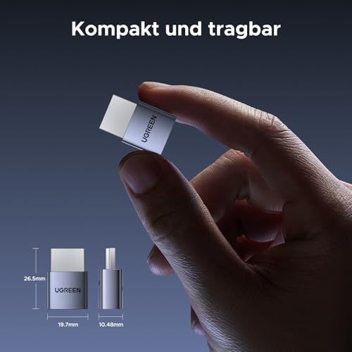 UGREEN HDMI Dummy Plug 4K@60Hz 2K@60Hz 1080P@120Hz, EDID Emulator, virtueller Monitor Emulator, HDMI Headless Adapter für Krypto Mining, Remote Server, virtuelle Desktops, Windows, macOS (4 Stück)