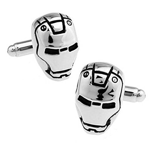 Bonamana Men's Wedding Cufflinks Novelty T Shirt Fancy Cuff link (Iron man)