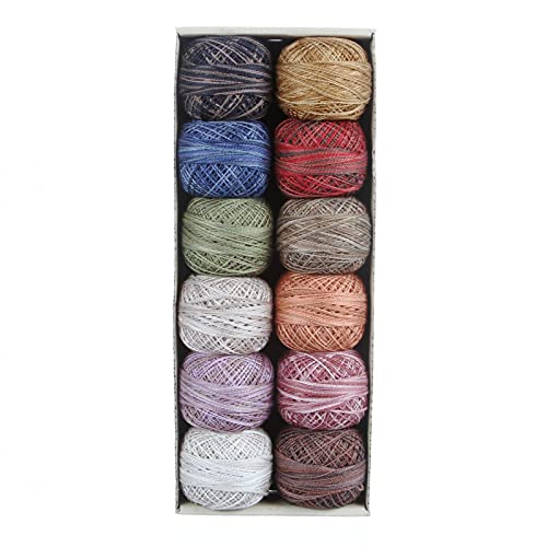 Image of Valdani Pearl Cotton Sz 12 | Vintage Hues Sampler | 12 Balls | 109 Yds /Ball