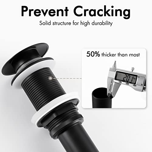 Kes Bathroom Sink Drain Without Overflow Vessel Sink Lavatory Vanity Pop Up Drain Stopper Matte Black, All Metal Rustproof Brass And 304 Stainless Steel thumb #3
