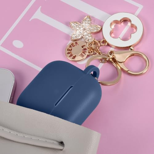 Image of VISOOM Case for Airpods 3 Pink Airpods 3rd Cases 2021 Silicone for iPod 3 Earbuds Case Cover Women Wireless Charging Case with Accessories Girl Bling Keychain for Apple Ear Buds 3rd Generation
