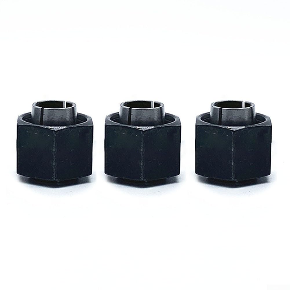 Lot de 3 bagues de serrage et écrous de rechange pour Dewalt Dw621 Dw616Mdpk Dw618DM 1/4" 1/2" 12 mm + manchons adaptateurs 3/8 8 6 mm, métal de haute qualité