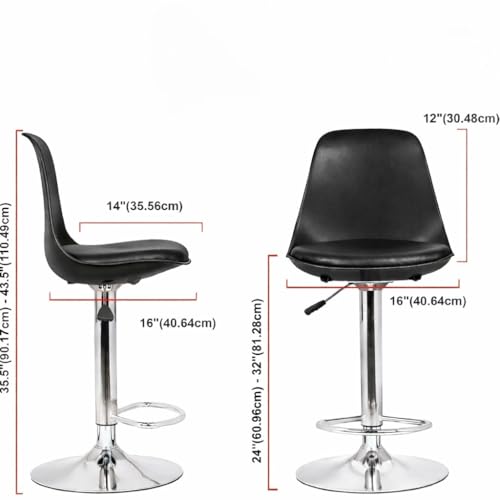 Image of Modern Arihant Bar Stool with 360 Swivel | Height Adjustable Bar Chair | Counter Stool & High Chairs | Comfortable for Home, Office, Restaurant Bar, Cafe & Cash Counter - (Black)