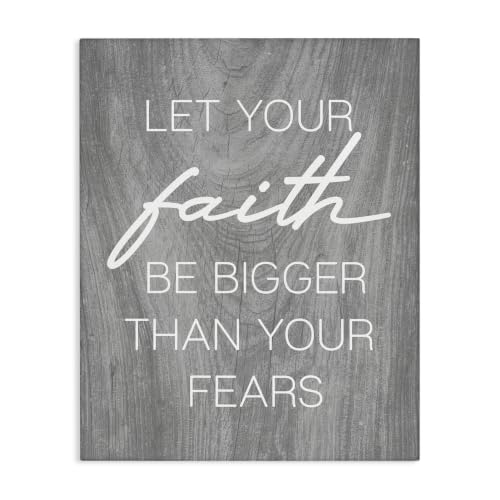 Stupell Industries Faith Bigger Than Fears, 24 x 30 Inch Canvas Wall Art