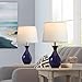 PARTPHONER Table Lamp Set of 2, Modern Ceramic Bedside Lamps for Night Stands, Classic Small Lamp Nightstand Lamp for Bedroom Living Room Desk End Table Rocker Navy Blue