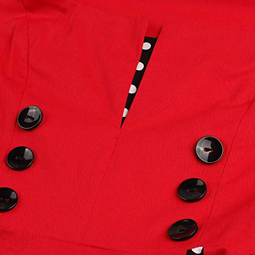 Image of Women Vintage Polka Dot 1950s Rockabilly Halter Audrey Dress Retro Floral Evening Cocktail Swing Dress
