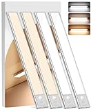 Under Cabinet Lighting Wireless, 4Pack Motion Sensor Light Indoor with 3 Color Temps, Dimmable Closet Lights Battery Operated, LED Magnetic Light, Rechargeable Under Counter Lights for Kitchen Stairs