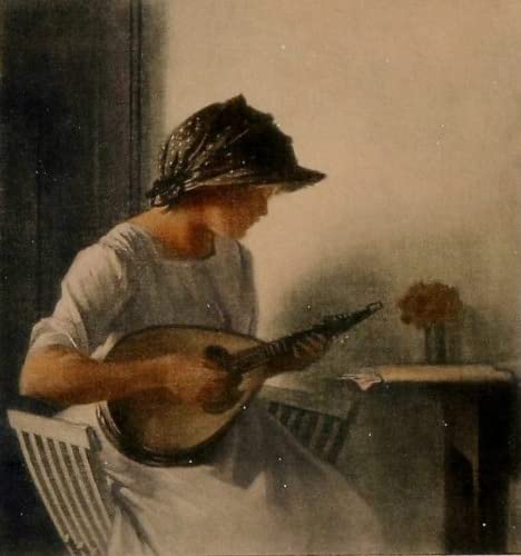 Impression d'affiches Jouer de la mandoline Ilsted en toile premium pour salon