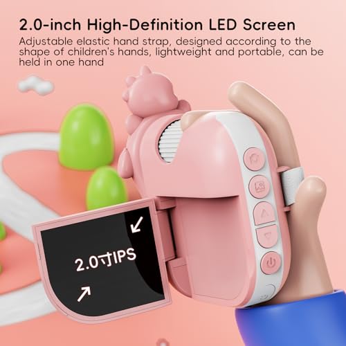 Image of Kids Handheld Digital Microscope with Photo and Video Functions, 2'' LCD Screen - Educational Science Christmas Birthday Gifts for Over 3 Years Old - Pink