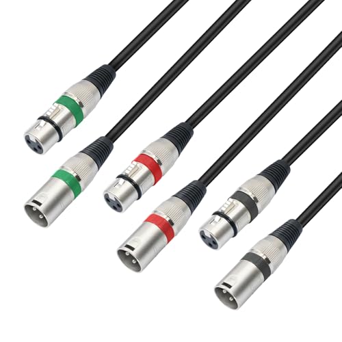 Câble de microphone XLR 3 broches mâle femelle lot de 10 pour table de mixage