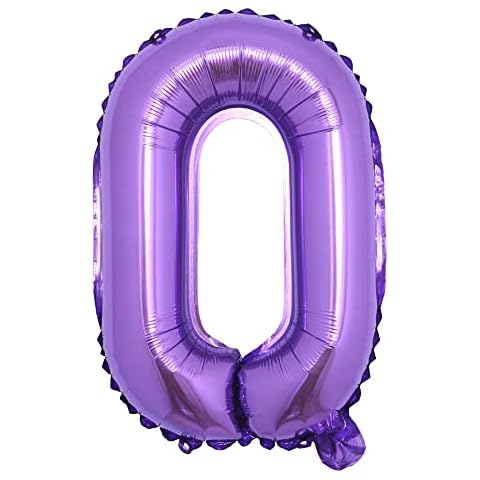 16 inch Purple Alphabet Letter and Number Balloons Set Package, Aluminum Hanging Foil Film Banner Mylar Balloon for Birthday Party Decoration Custom Word (A-Z, 0-9) (16 Inch Purple 0) Cover