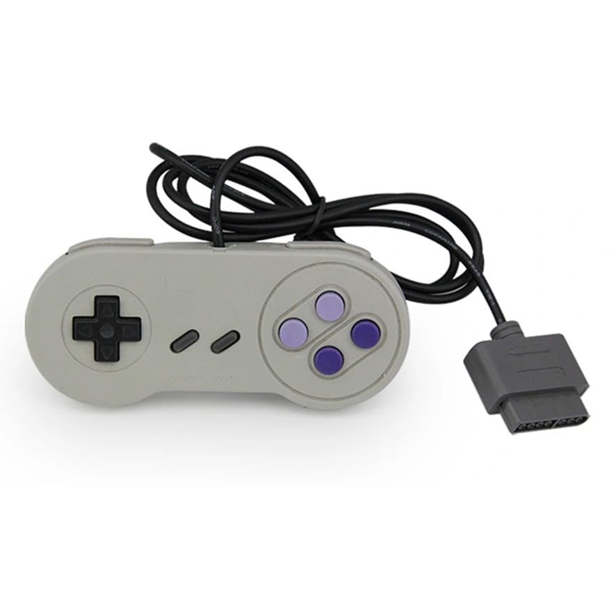 Mando clásico compatible para Super Nintendo SNES con cable retro (versión NTSC)