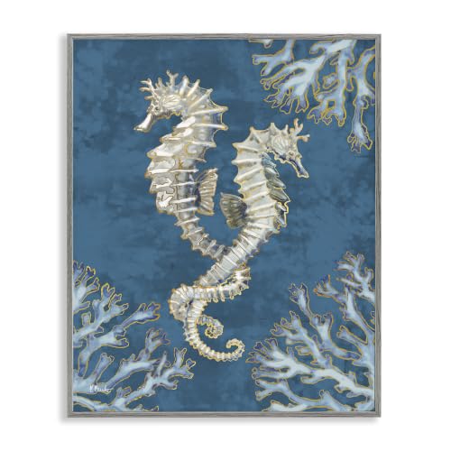 'Intertwined Seahorses Playa Sealife'| Framed Giclee Art
