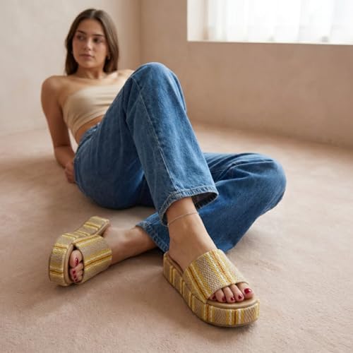 Image of CUSHIONAIRE Women's Kudos Platform Slide Sandals