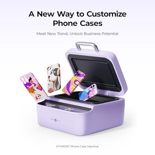 Image of HTVRONT Phone Case Heat Press Machine - Phone Case Auto Heat Press with 3D Vacuum Heat, Precise Temperature Sublimation Phone Case Press Machine for Badges, Coaster (Compatible with iPhone & Android)