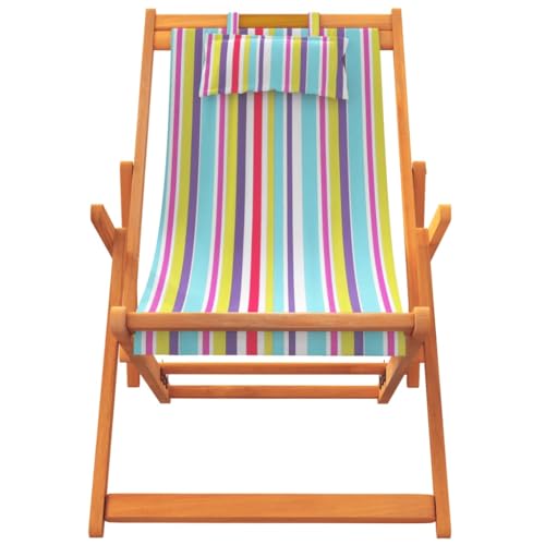 Chaises longues en bois d'eucalyptus robuste et toile polyester de qualité supérieure