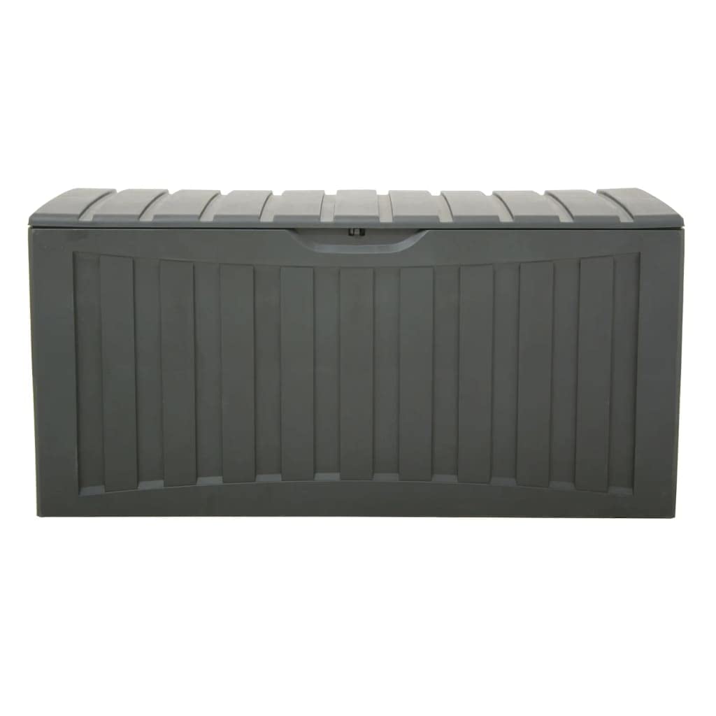 Homgoday Caja de Almacenamiento 340L con Ruedas, Negro, 100% PP, Resistente a la Intemperie
