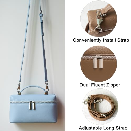 Image of Rejolly Top-Handle Vanity Bag for Women Leather Small Handbag Crossbody Shoulder Pouch Purse