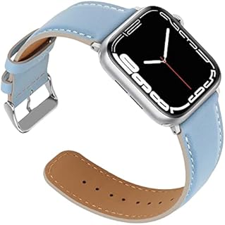 Anlinser Straps Compatible with Apple Watch Strap 45mm 44mm 42mm 41mm 40mm 38mm, Women Men Leather Straps Replacement Band Compatible for iWatch Series 8 7 6 5 4 3 2 1, SE(45mm/44mm/42mm, Dark Green)