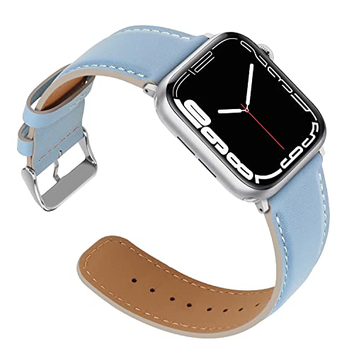 Apple Watch Band Anlinser Correas Compatible con Correa Apple Watch 45mm 44mm 42mm 41mm 40mm 38mm, Pulseras de Repuesto de Cuero Genuino...