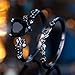 New 2026 Female Black Red Zircon Stone Heart Ring Set Vintage Gold Color Bridal Wedding Bands Party Jewelry for Women Fashion Luxury Accessories Creative Gift