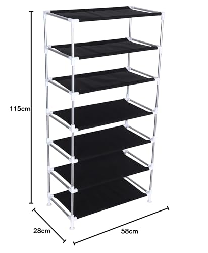 Image of FLIPZON Premium 6-Tiers Shoe Rack /Multipurpose Storage Rack with Dustproof Cover (Iron Pipes, Non Woven Fabric, Plastic Connector) (Green)