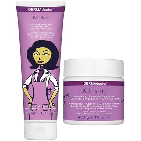 DERMAdoctor KP Bump Eraser Body Scrub and Lotion Kit Dermatologist Formulated Exfoliant | Keratosis Pilaris Treatment For Dry And Bumby Skin 10% AHAs + PHAs Cover