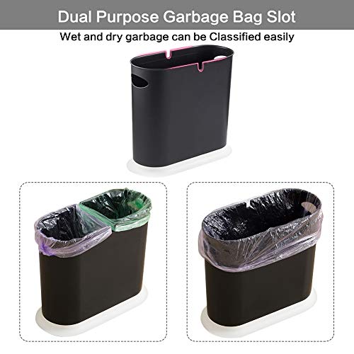 Caneca de basura rectangular blanca 10 litros con tapa pulsadora miniatura 5